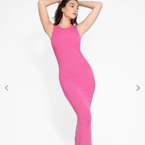 Pink Maxi Bodycon built in shape wear Dress